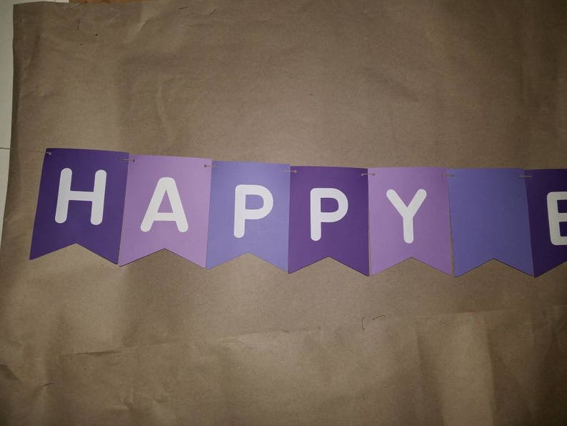 teen birthday decor Birthday Banner Custom birthday banner Girl birthday banner shades of purple Happy Birthday Banner Personalized