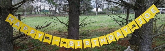 Happy Birthday Banner Personalized Construction Theme Etsy