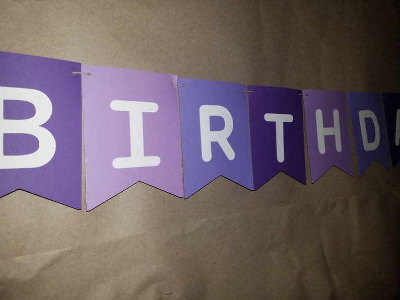 teen birthday decor Birthday Banner Custom birthday banner Girl birthday banner shades of purple Happy Birthday Banner Personalized