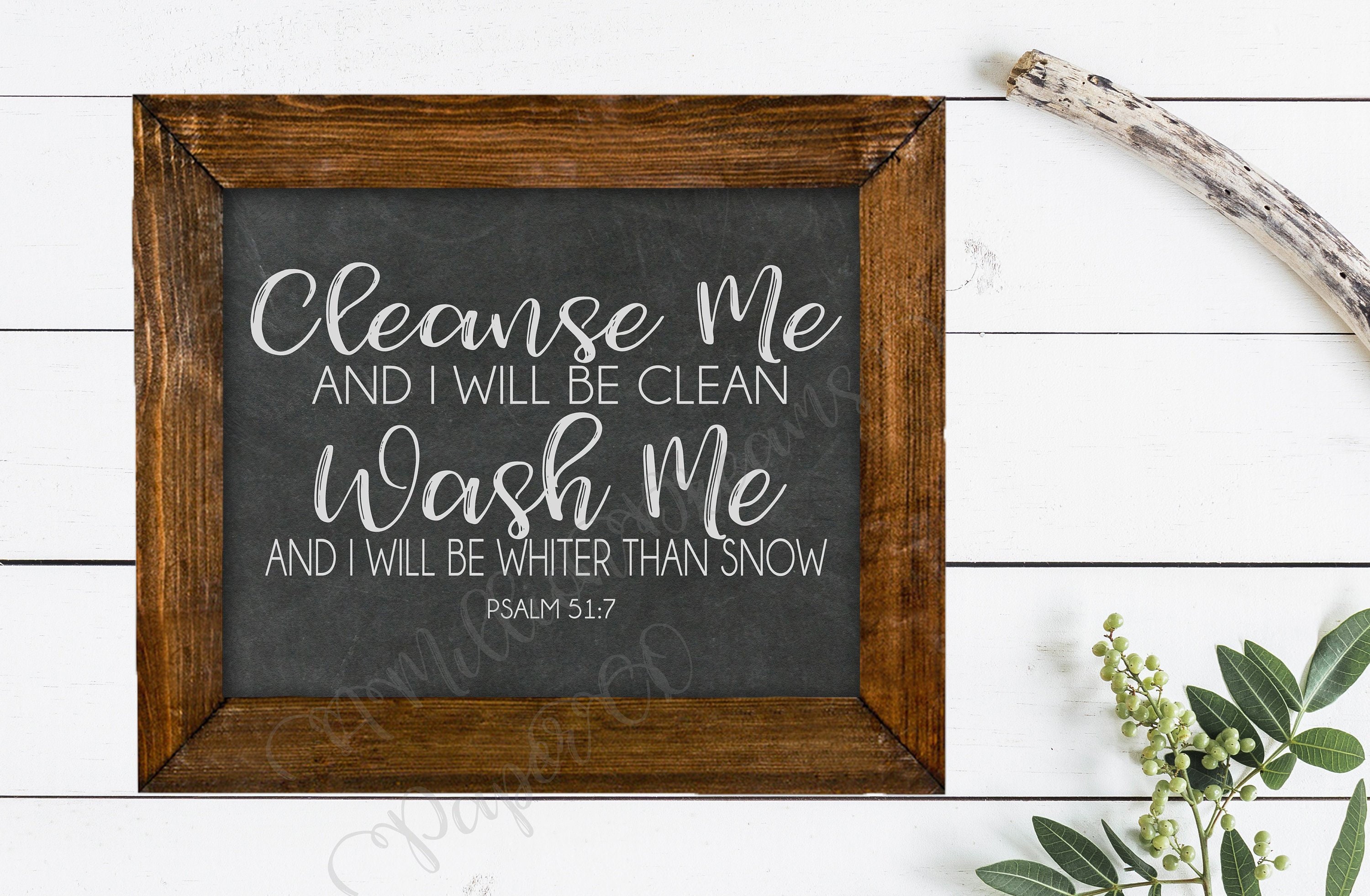 Cleanse Me and I Will Be Clean Bible Verse Farmhouse Style Etsy