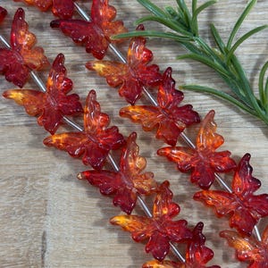 Large Glass Butterfly Ruby Red Backlit Gold Focal Beads 25x21mm Jewelry Making Supplies - Qty 2 pcs