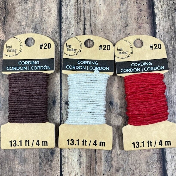 1mm Hemp Cording from Bead Landing, Brown, Red, Natural, 13ft. Hemp Cording for Beading and Jewelry Making