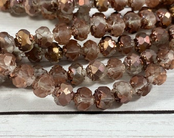 Apollo Gold Czech Glass Bead 6mm Round 50 pc Smooth Druk Apollo Gold Beads