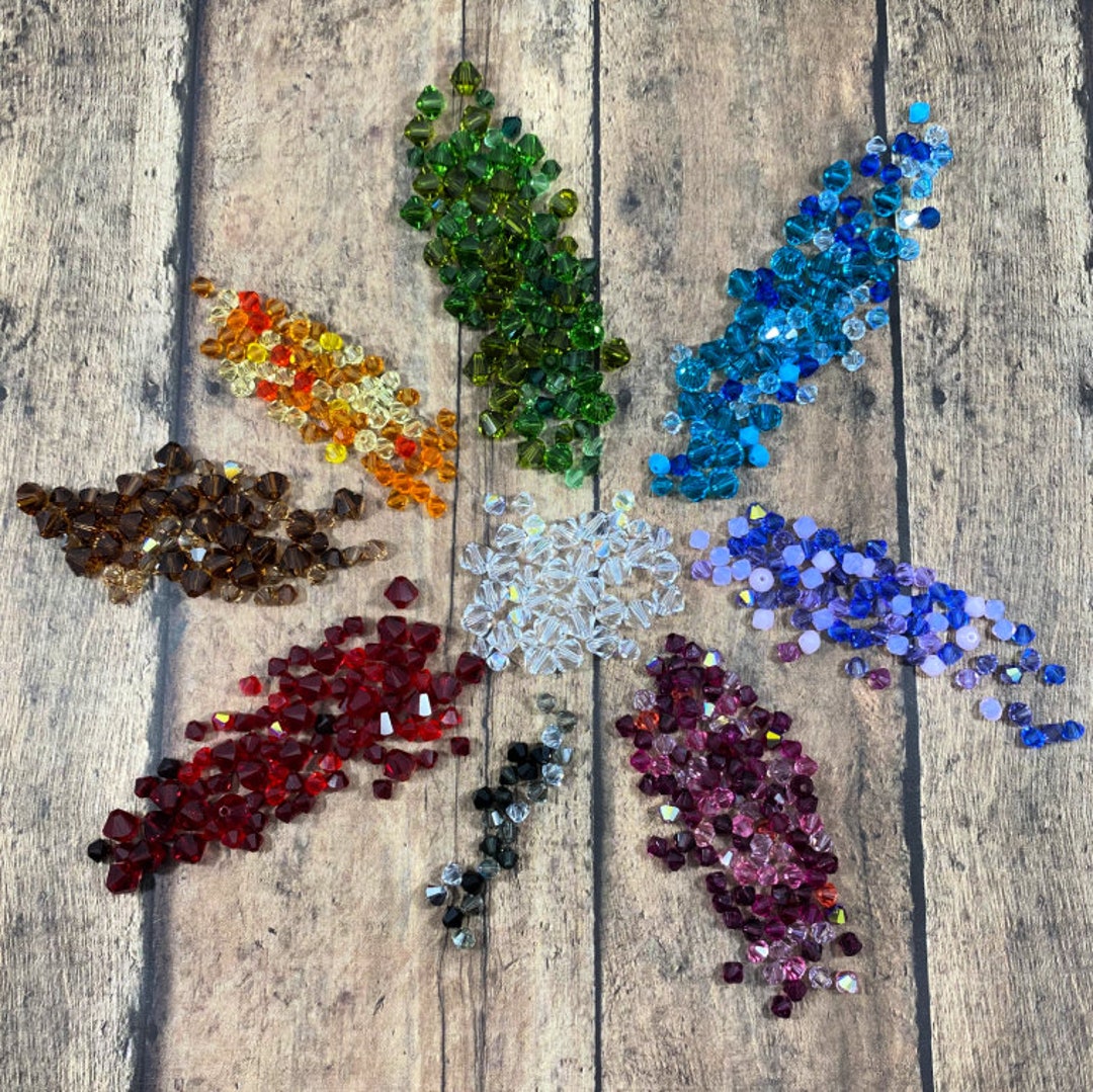 Destash 4-6mm Austrian Crystal Bicone Beads, Assorted Color Mixes ...