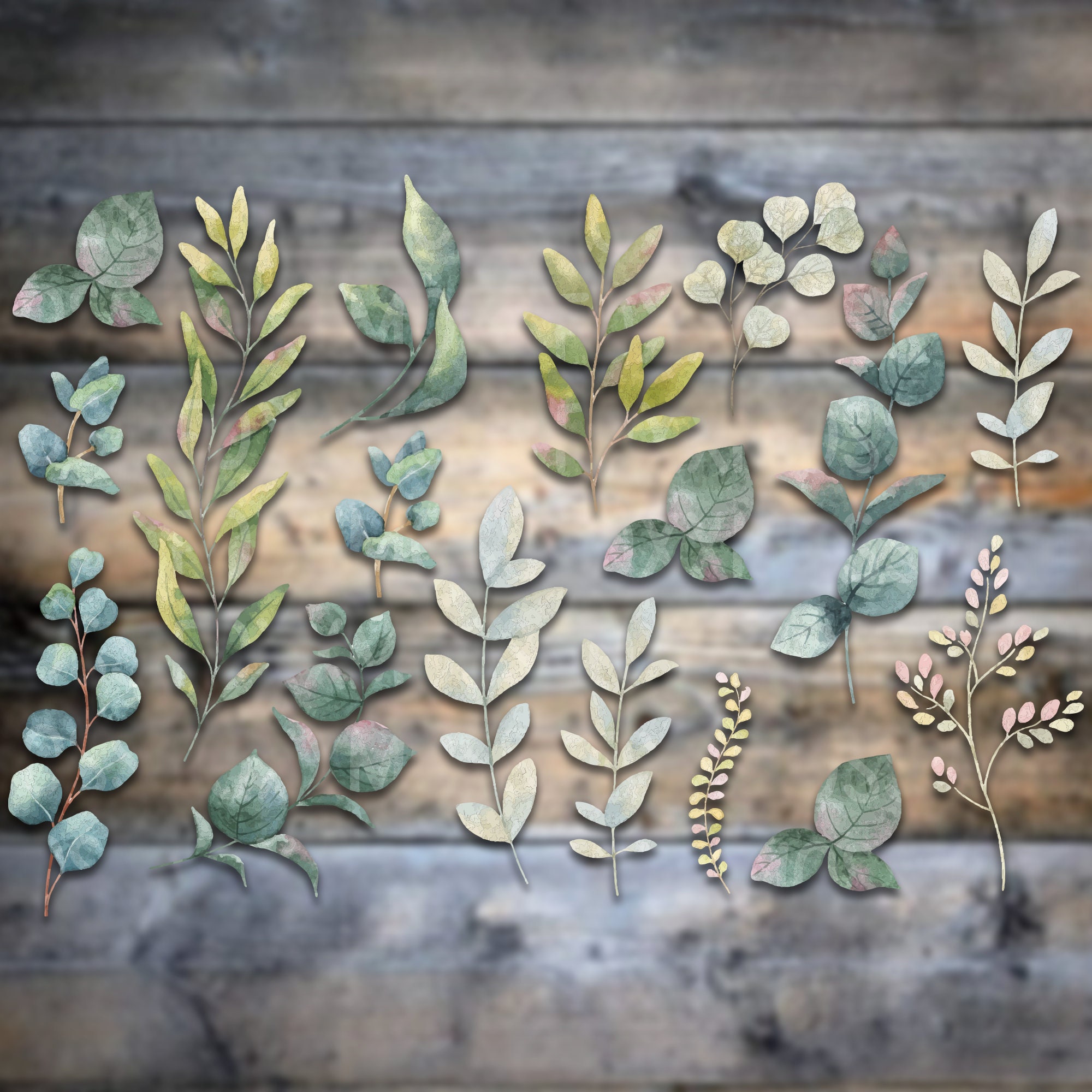 Download Watercolor Leaves Svg Etsy