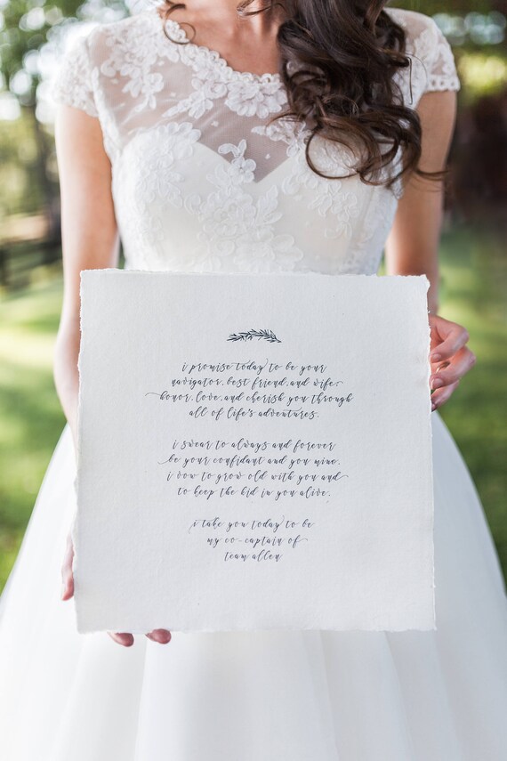  Wedding Vow Art on Handmade Paper Wedding Vow Art First 