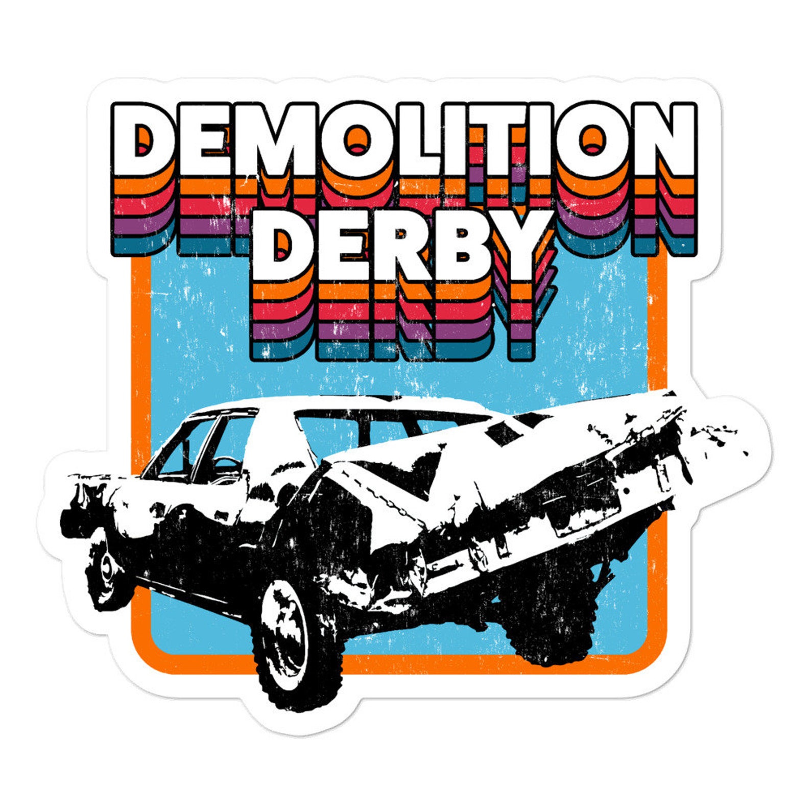 Demolition Derby Retro Design Bubble-free Sticker | Etsy