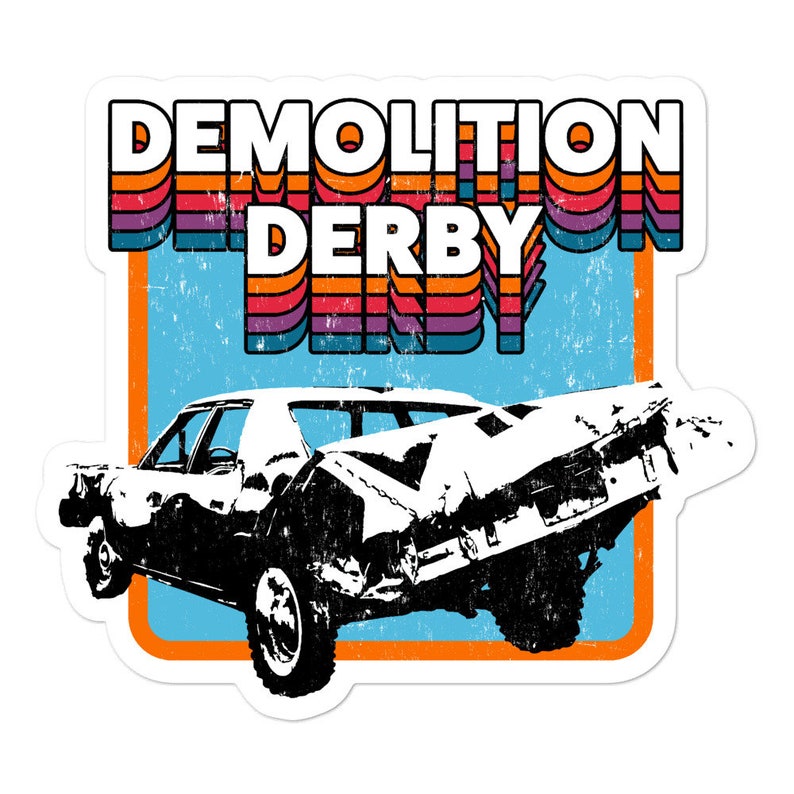 Demolition Derby Retro Design Bubble-free Sticker | Etsy