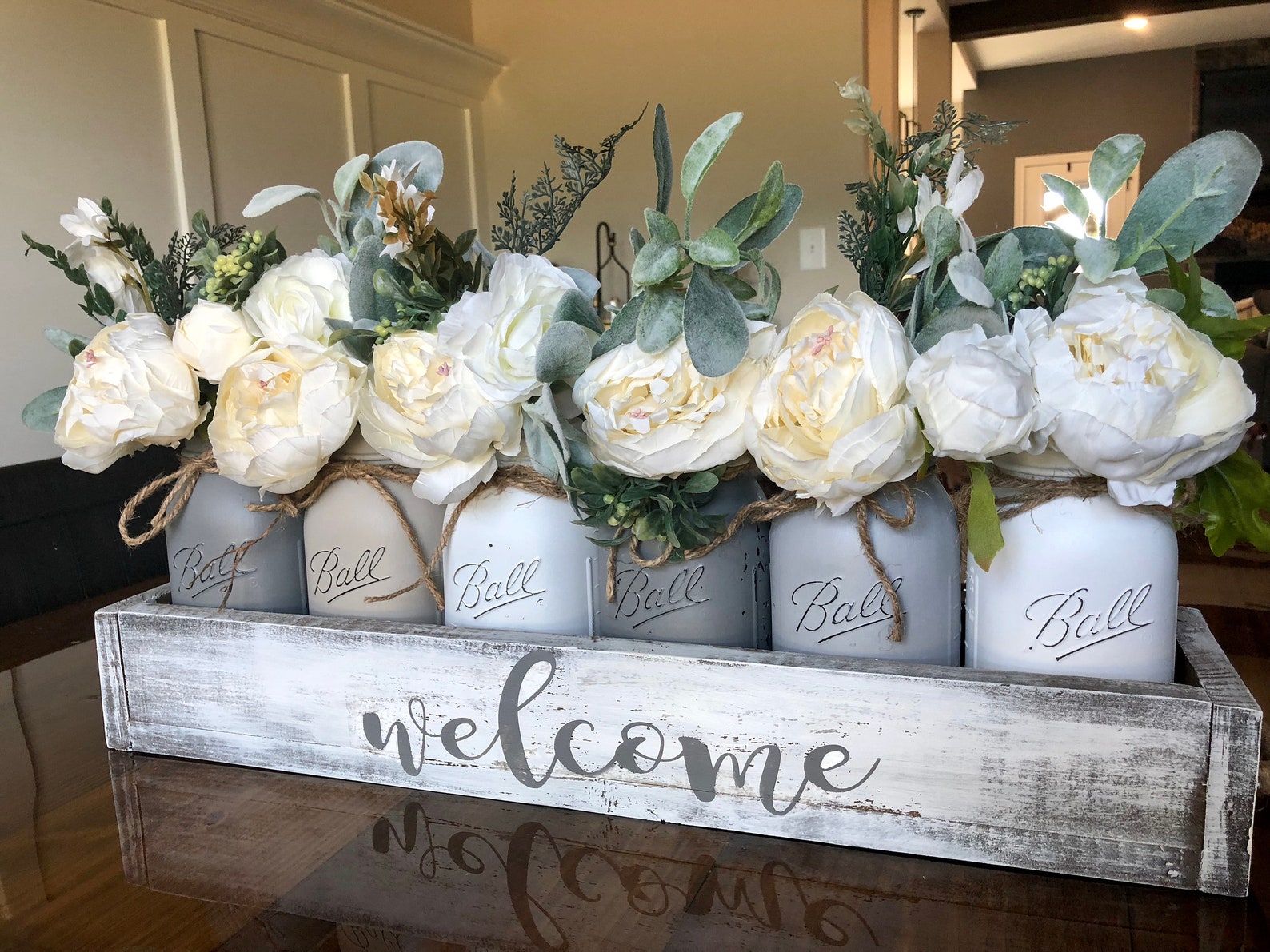 Lambs Ear Decor Lambs Ear Wreath Farmhouse Centerpiece Etsy