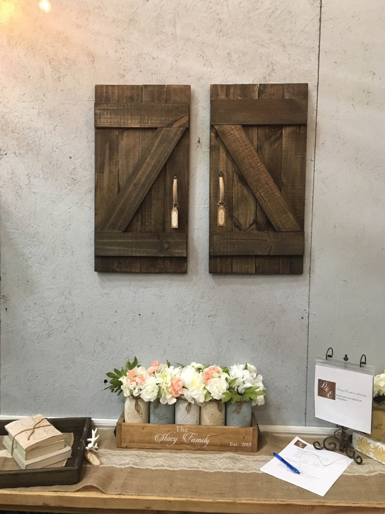 Mini Barn doors rustic barn doors wall decor weathered barn Etsy