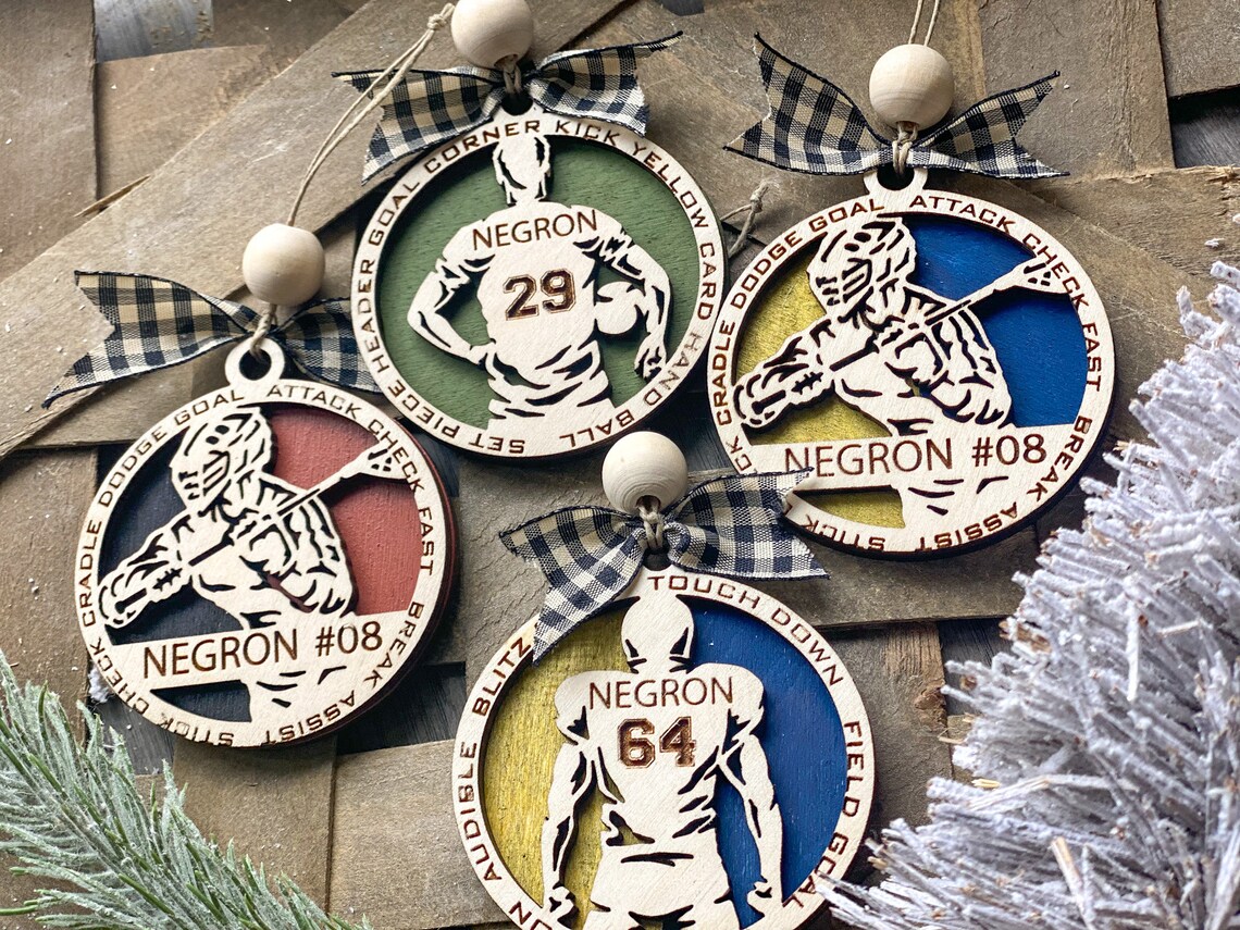 Personalized Football Ornaments/ Football Jersey Christmas Etsy