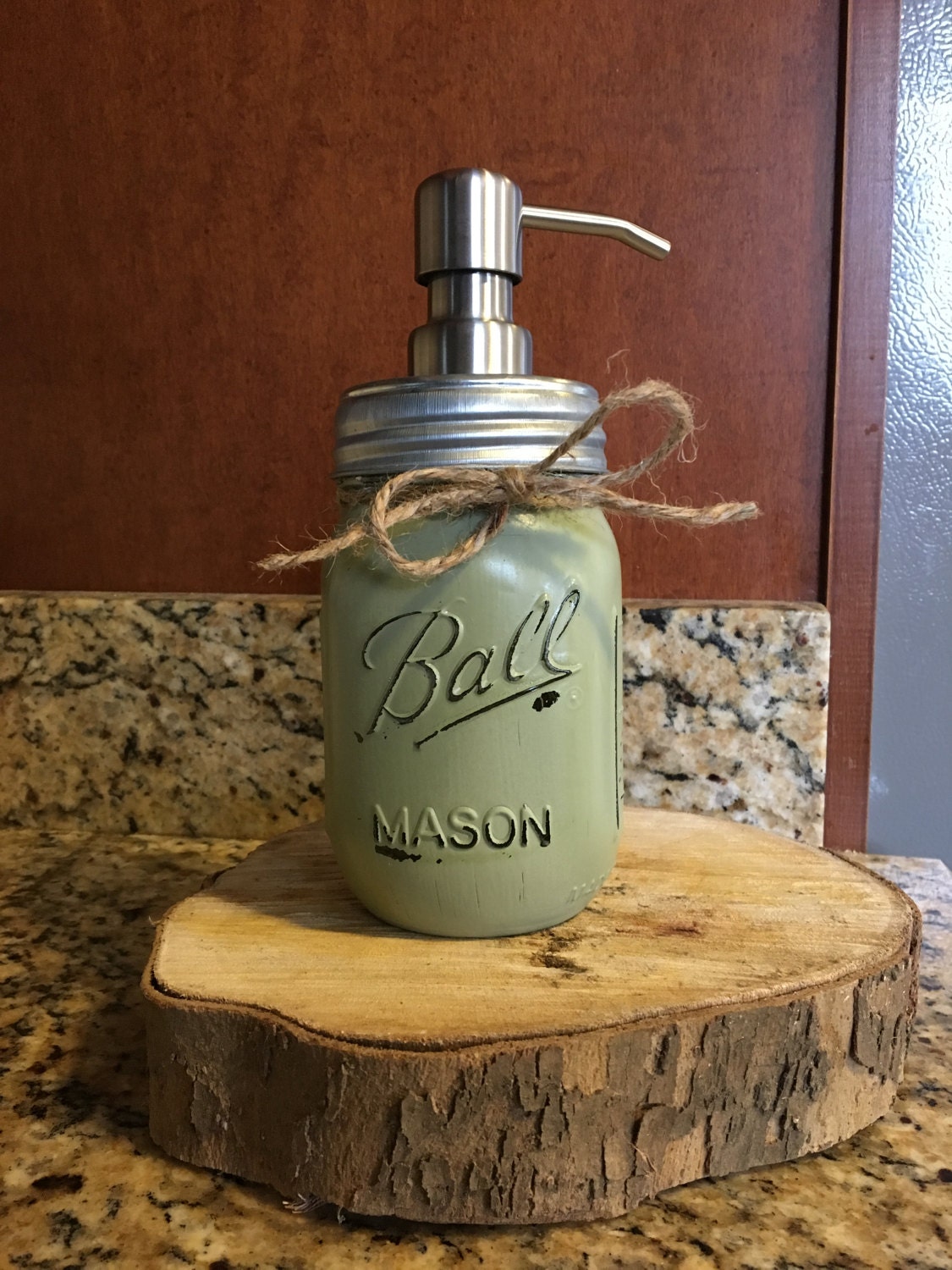 Stainless steal mason jar soap dispenser country bathroom Etsy
