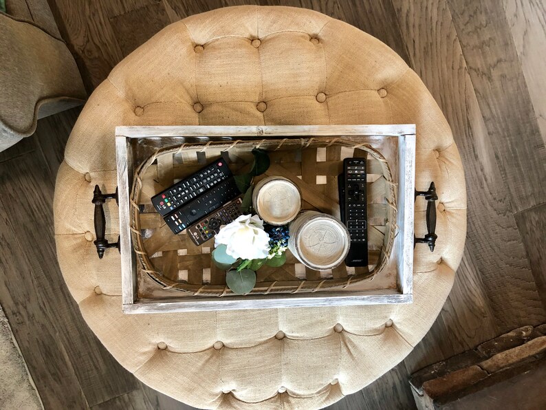 Ottoman tray TV tray remote tray living room home decor Etsy