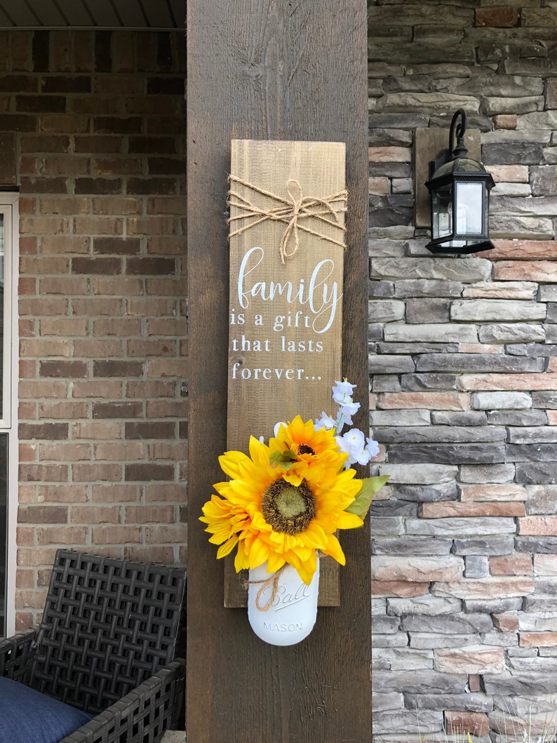 Sunflower Decor Mason Jar Sunflower Sunflower Sconce Etsy