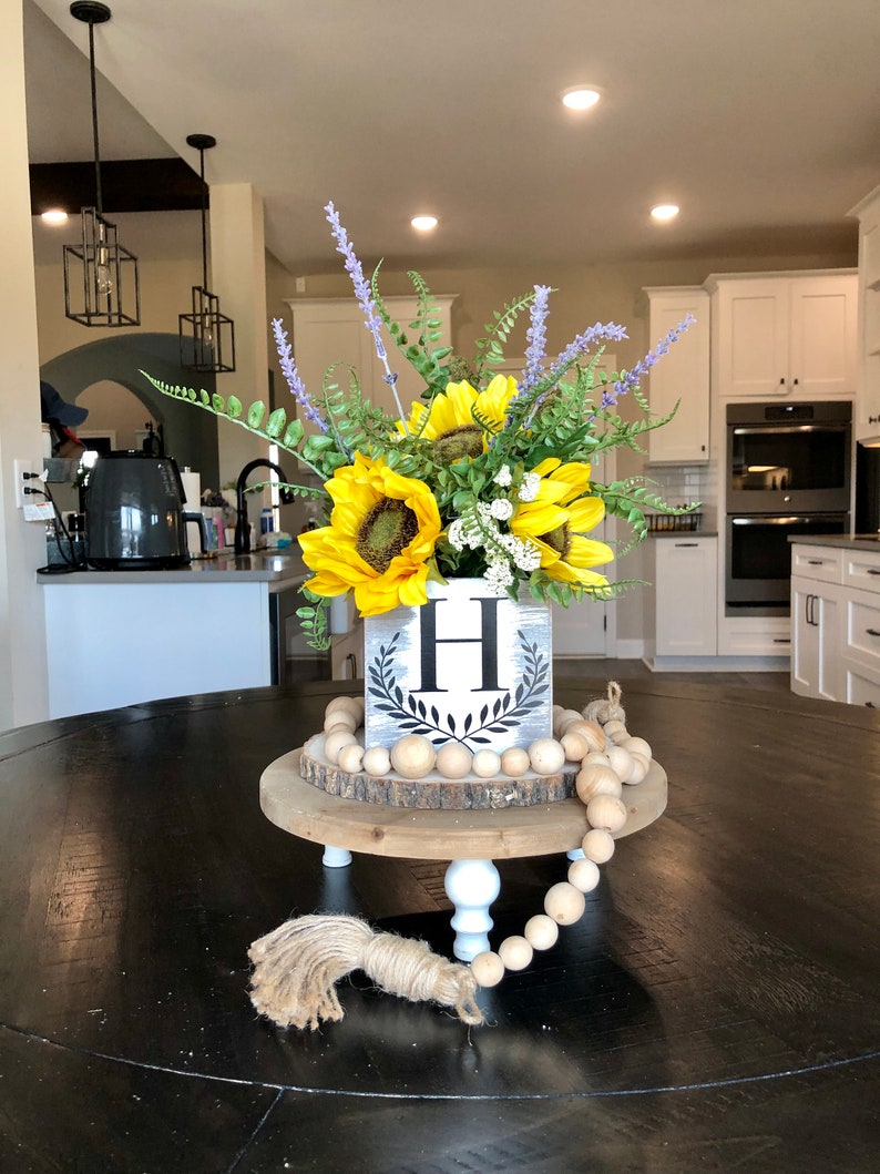 Sunflower Decor Sunflower Wreath Spring Centerpiece Spring Etsy