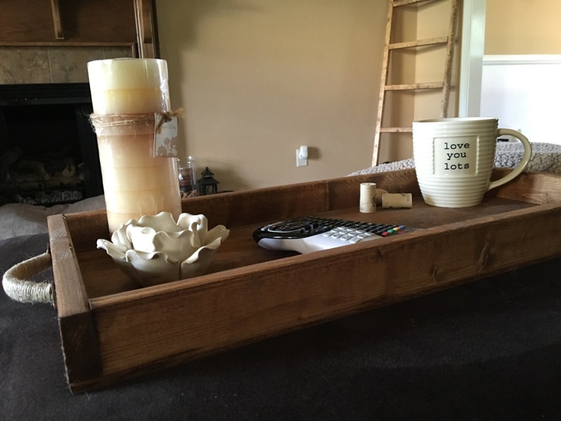 Ottoman TV Tray remote holder drink station living room Etsy