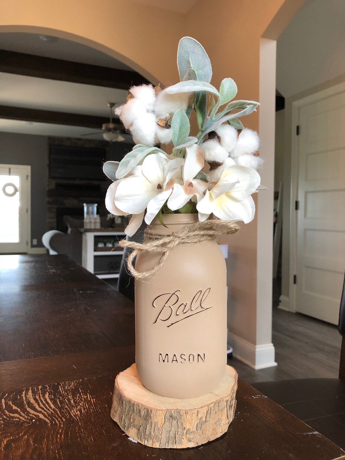 Lambs Ear Decor Lambs Ear Wreath Individual Mason Jar Decor Etsy