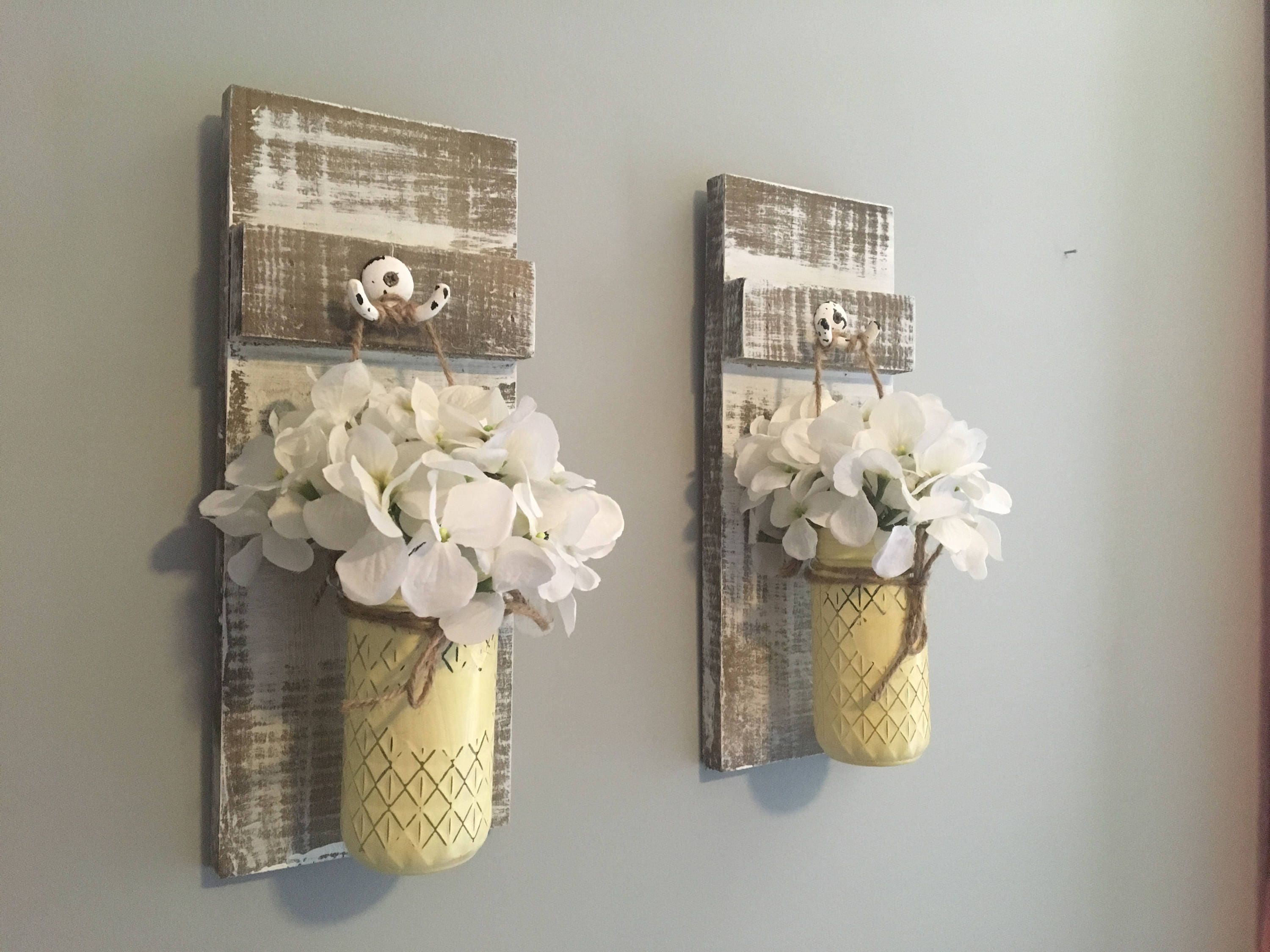 Mason Jar Sconce Wall Sconce Lantern Sconce Flower Etsy