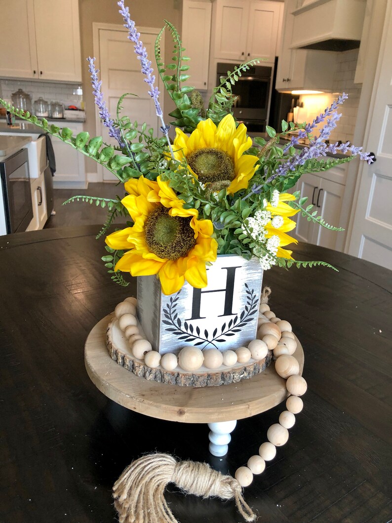 Sunflower Decor Sunflower Wreath Spring Centerpiece Spring Etsy