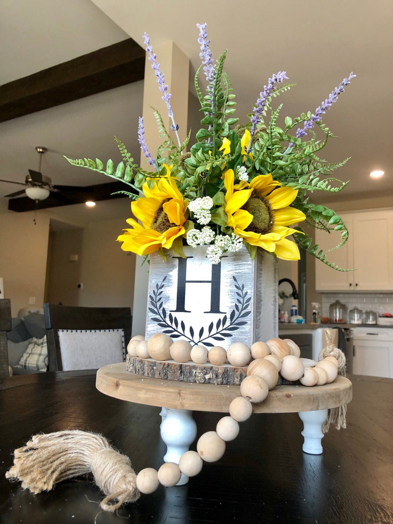 Sunflower Decor Sunflower Wreath Spring Centerpiece Spring Etsy