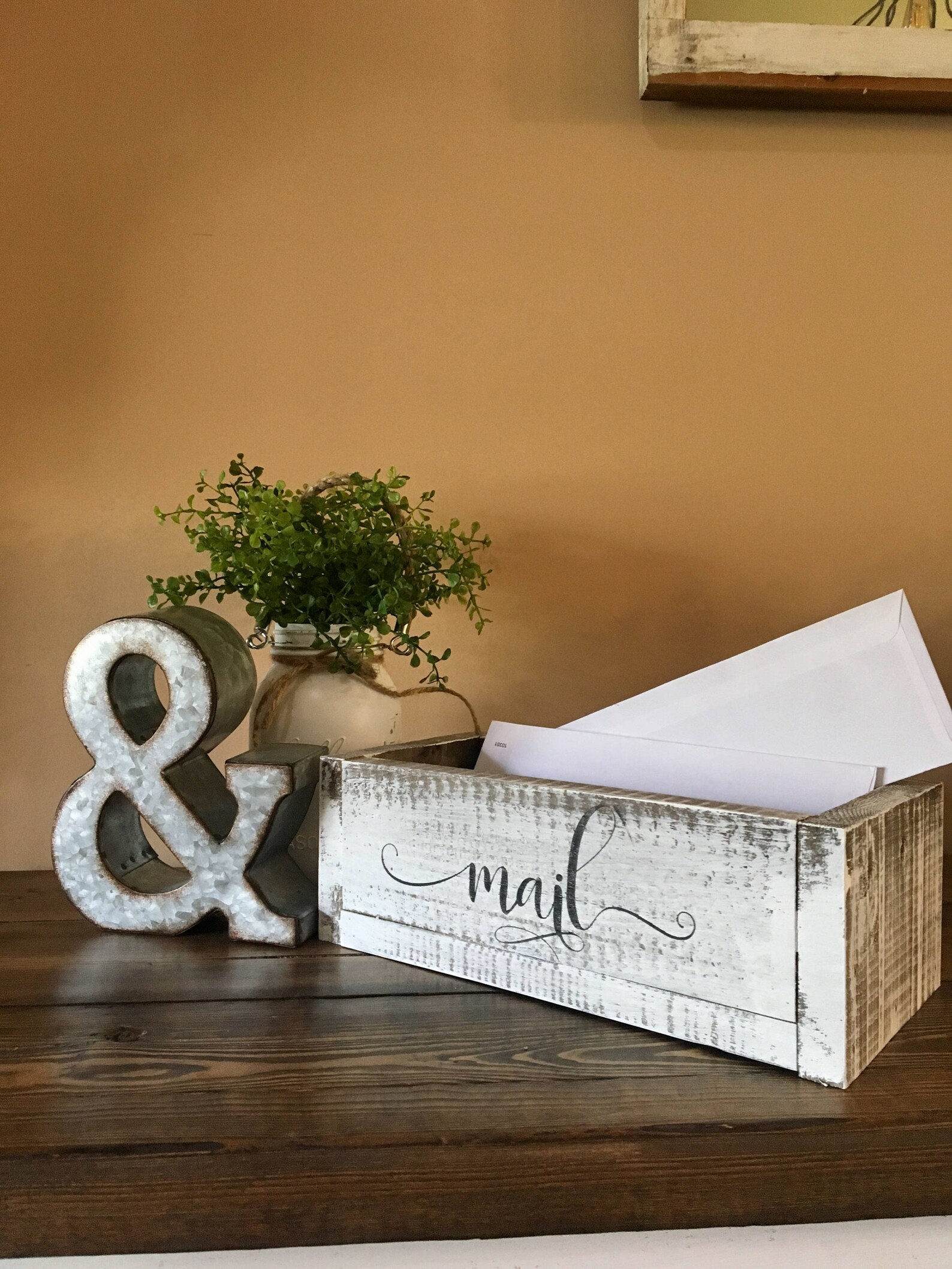 Mailbox Planter Box Mason Jar Centerpiece Mail Organizer Etsy