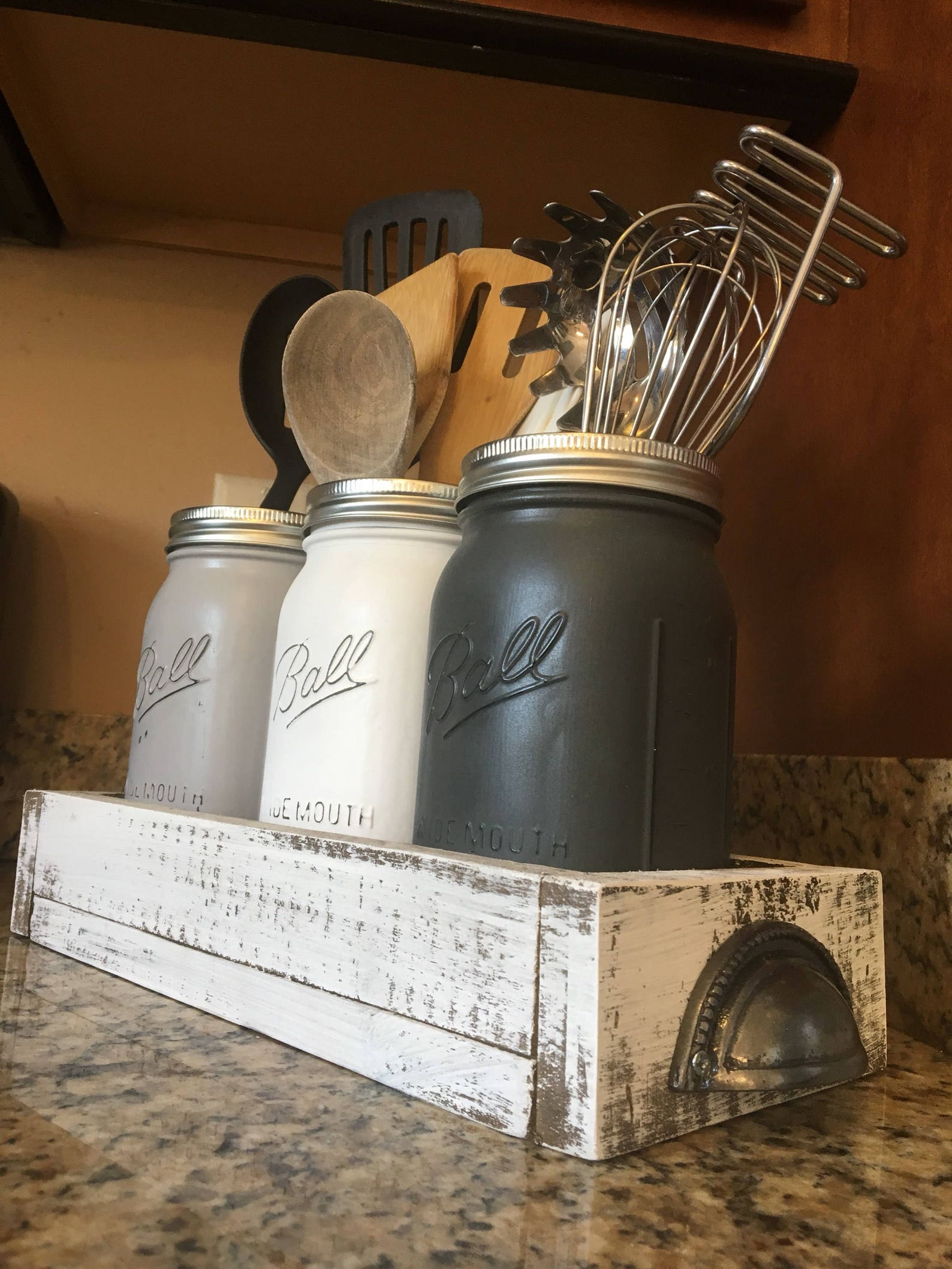 Mason jar utensil holder mason jar kitchen set mason jar Etsy