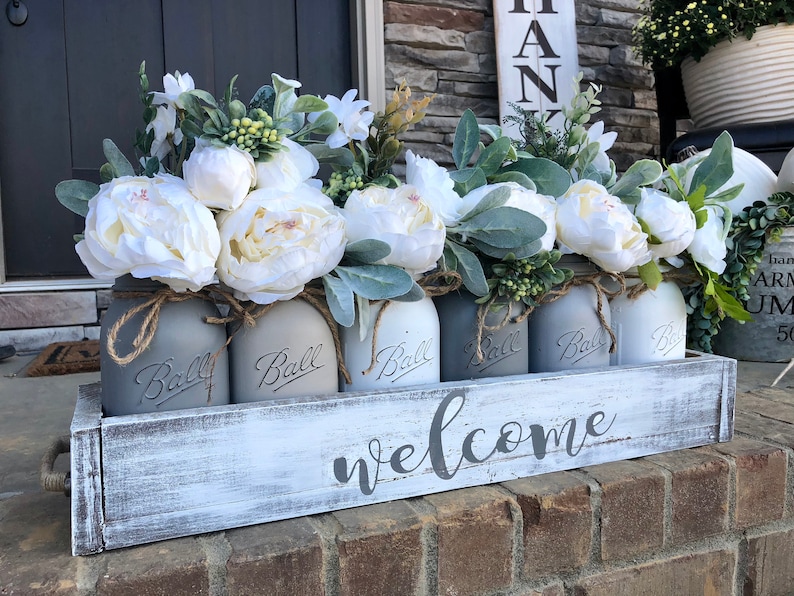 Lambs ear decor lambs ear wreath farmhouse centerpiece Etsy