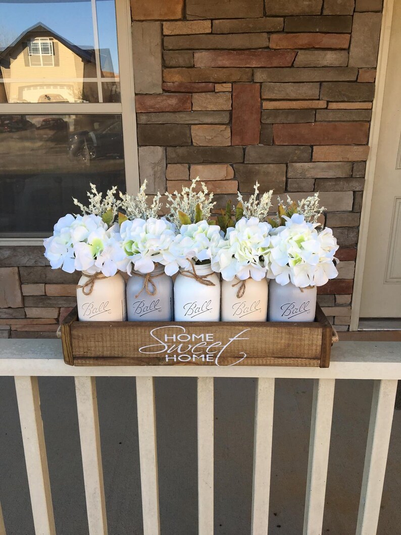 Mason Jar Planter Centerpiece Mason Jar Planter Box Etsy