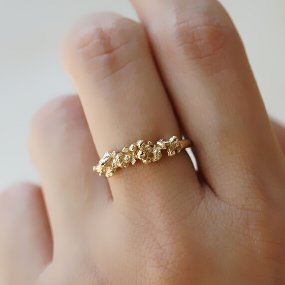 Floral 22 Karat Yellow Gold Ring - RG-363