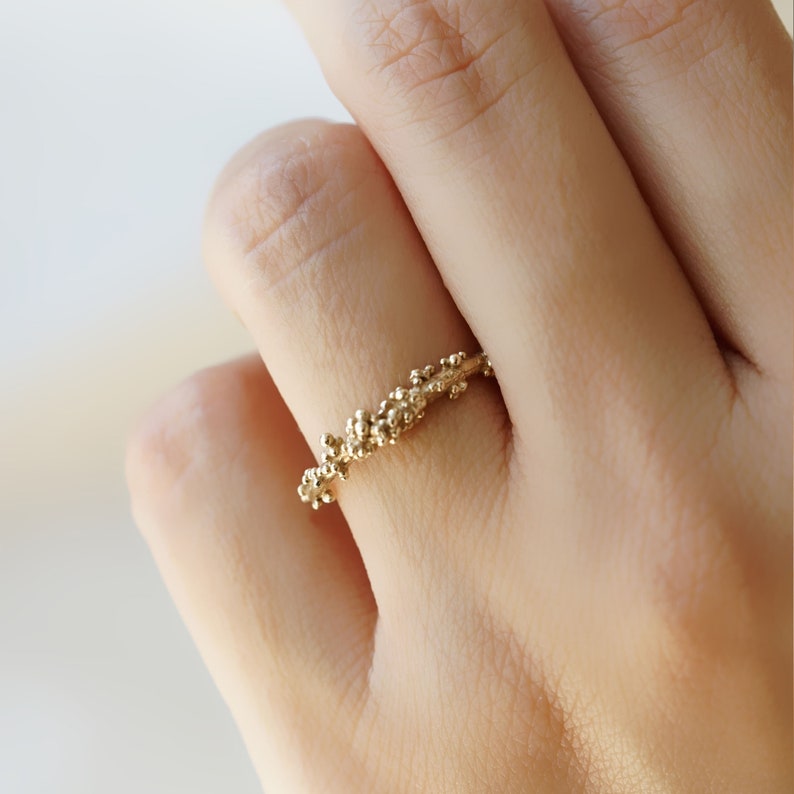 Gold Ring, Nature Ring, Delicate Ring, Alternative ring, Nature Jewelry, Wedding ring, Unique Ring, Alternative wedding band image 1