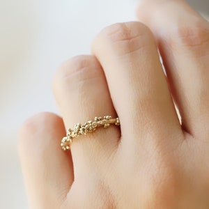 Gold Ring, Nature Ring, Delicate Ring, Alternative ring, Nature Jewelry, Wedding ring, Unique Ring, Alternative wedding band image 5