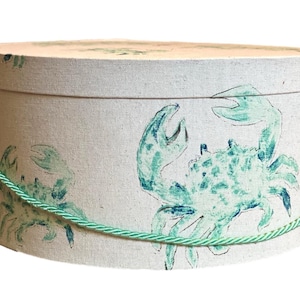 16”X8”Hat Box in Beach Crab Fabric