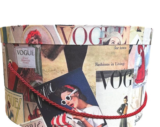Large 17x9” Hat Box in Vogue Covers Fabric