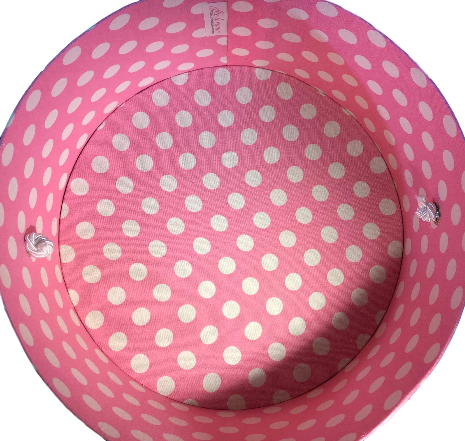 15 Hat Box in Pink and White Polka Dot Fabric Etsy