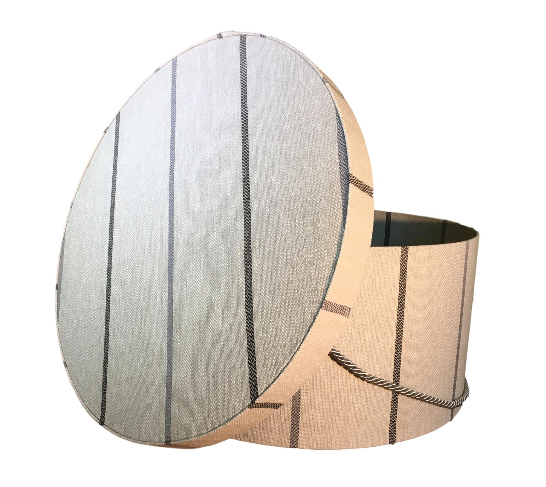 striped hat box