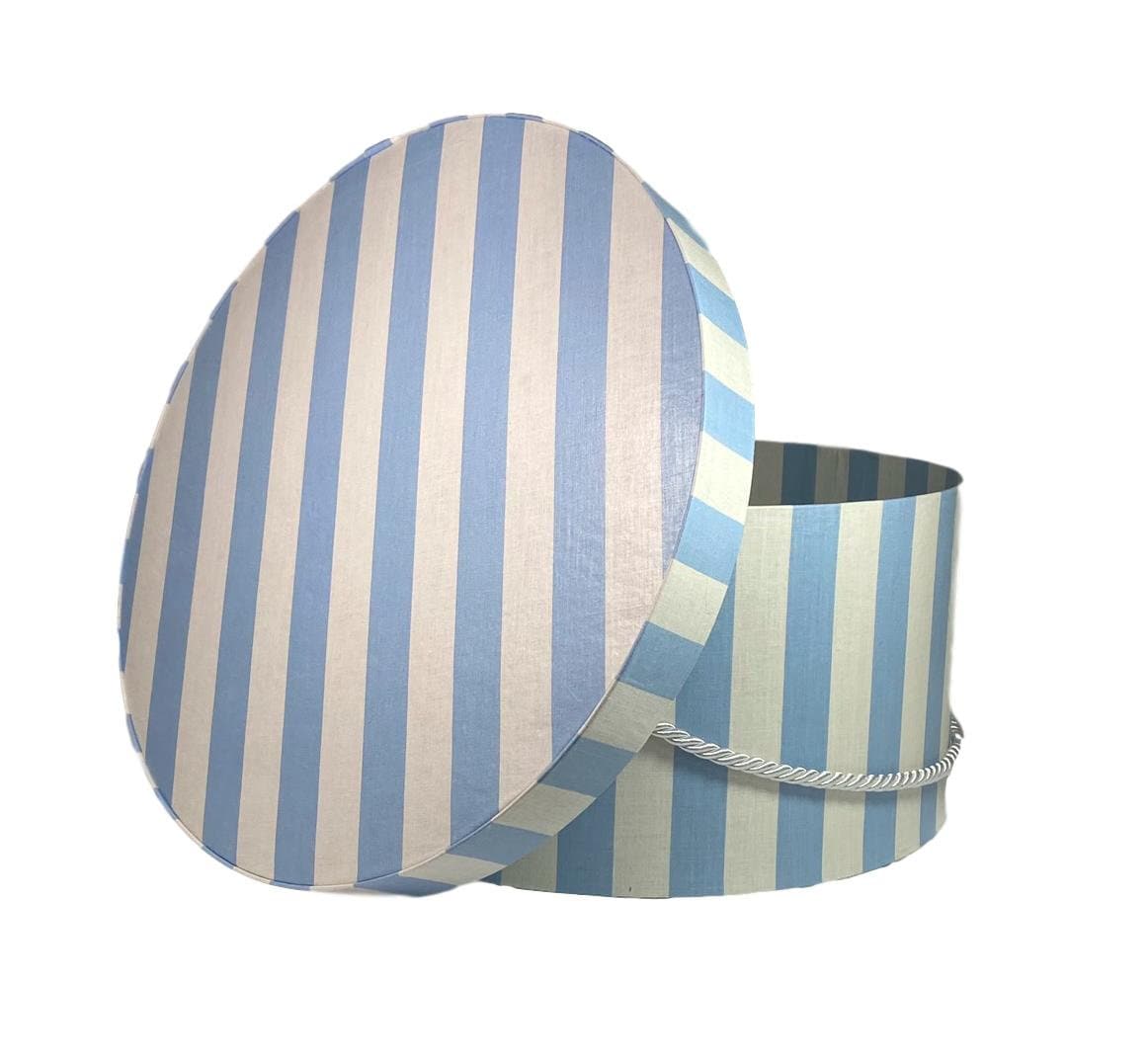 striped hat box