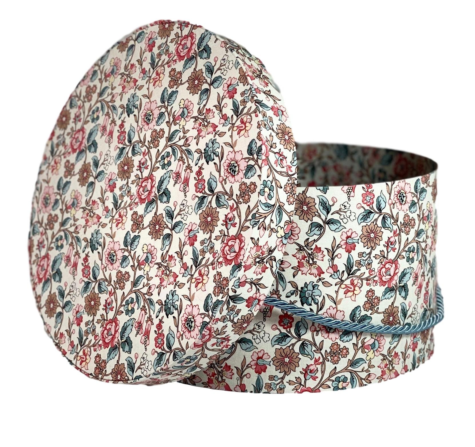 12” Hat Box in Mixed Floral Fabric