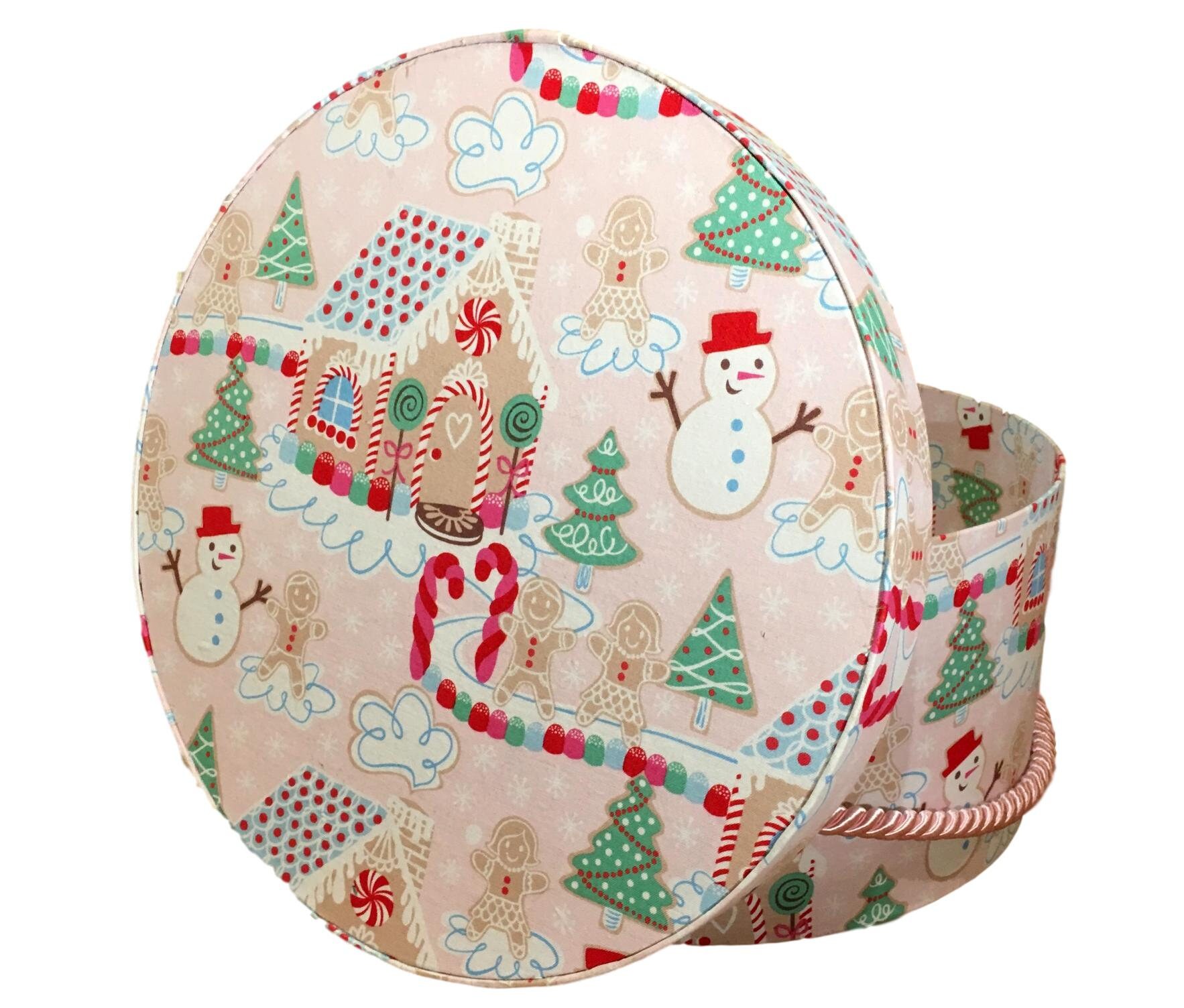 Pink Christmas Hat Box, Keepsake Ornament Box, Night Before Christmas Box, Hostess Gift, Gift