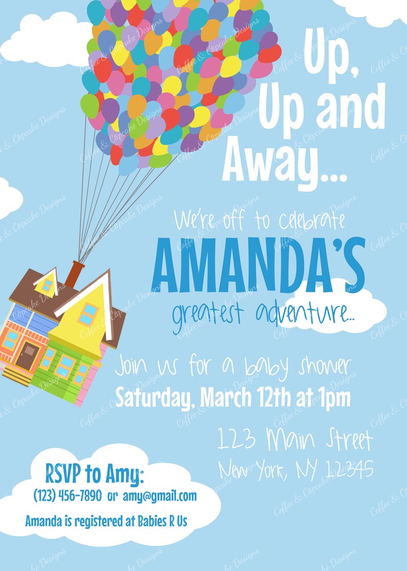 UP Baby Shower Invitation Baby Shower Invite UP Thank You Etsy