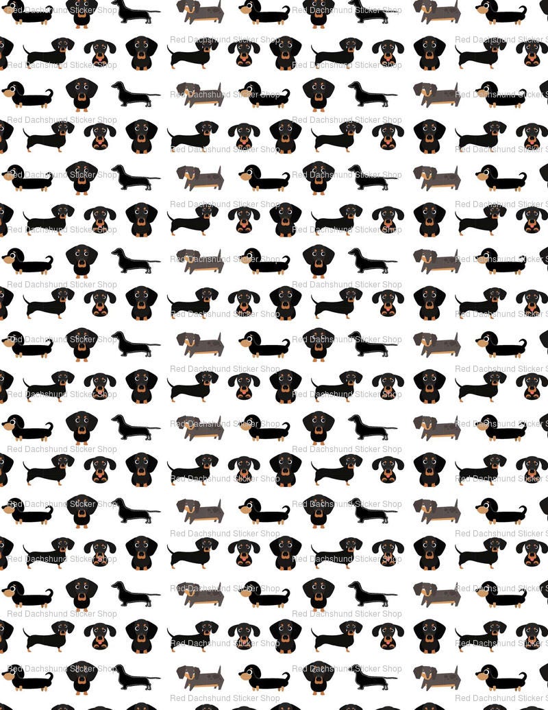 Black and Tan dachshund digital paper, printable, craft, DIY, dog lover, planner