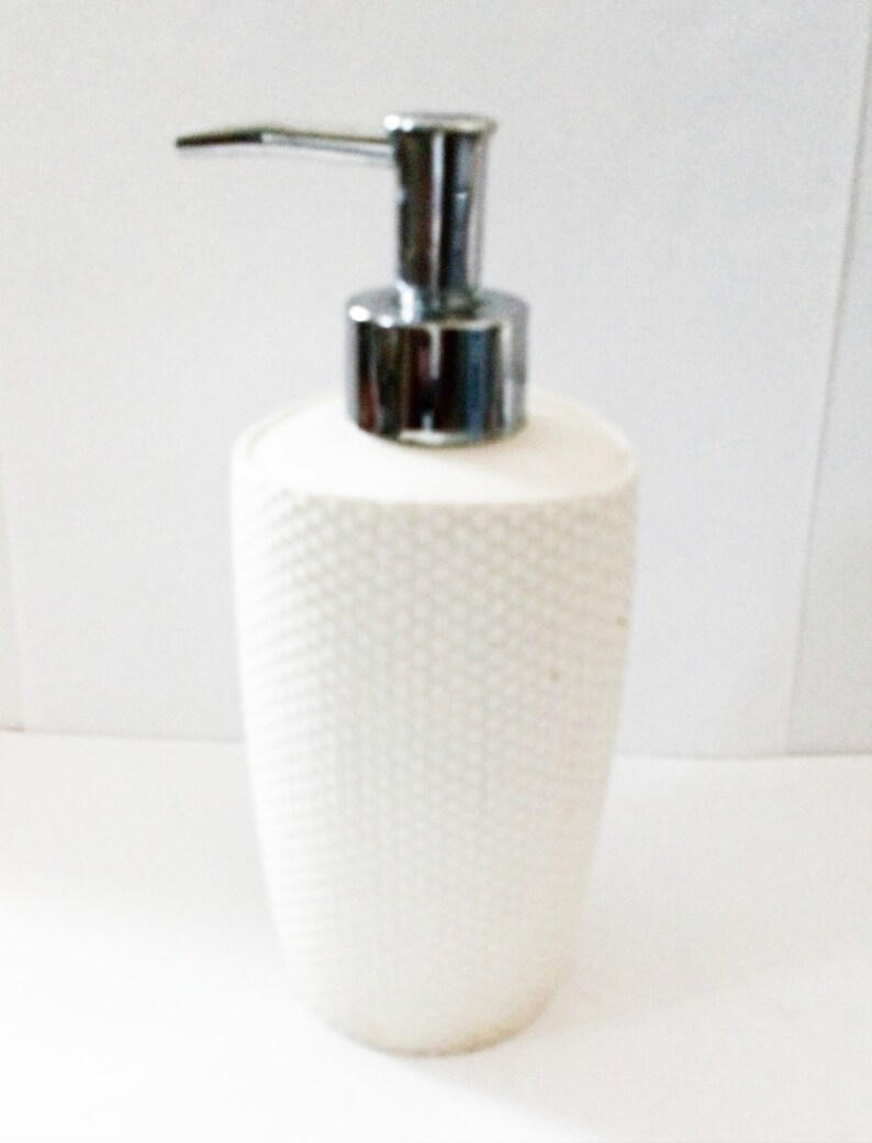 Vintage White Ceramic Soap Dispenser Pump Etsy