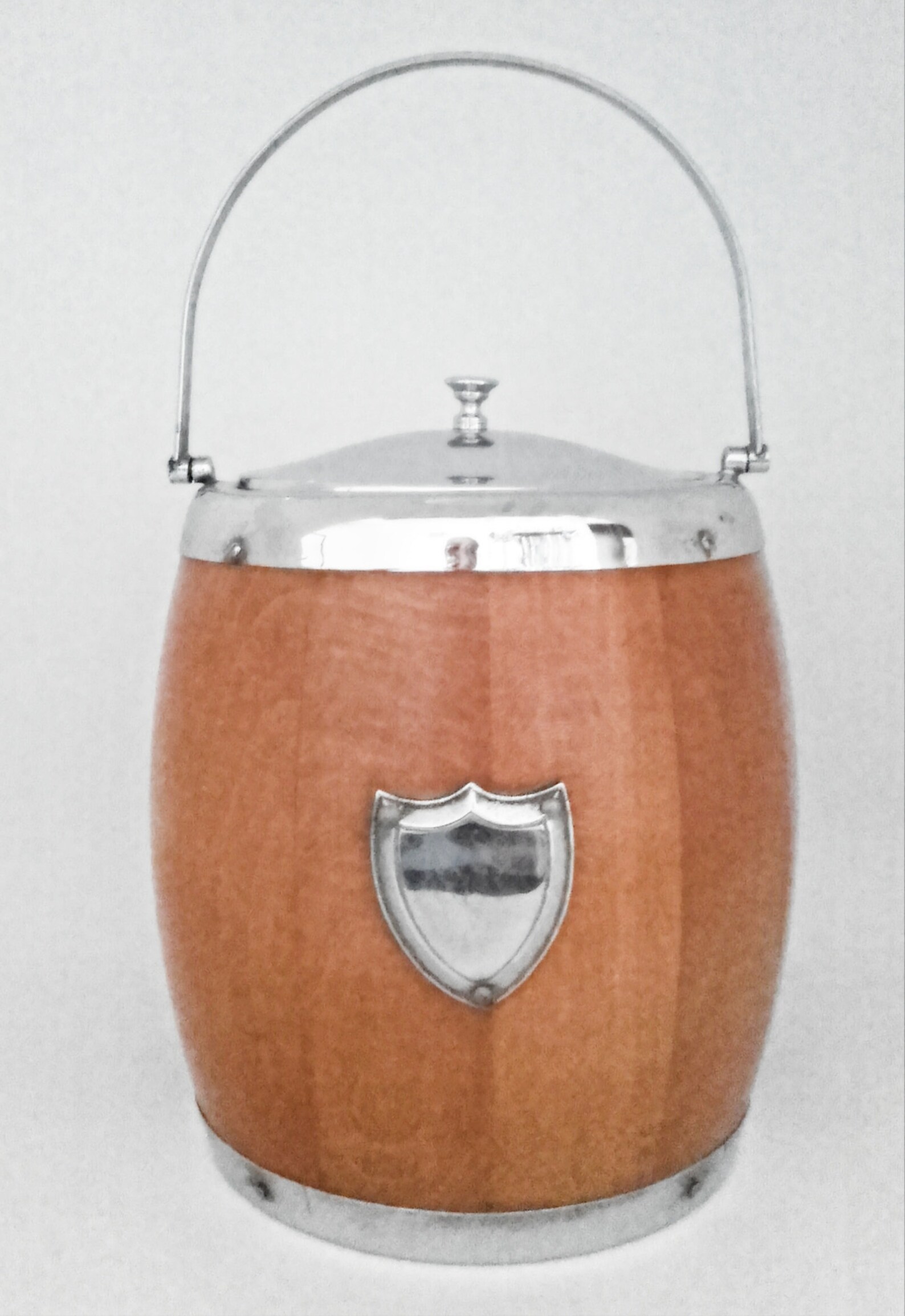 Vintage Wooden Biscuit Barrel Etsy UK