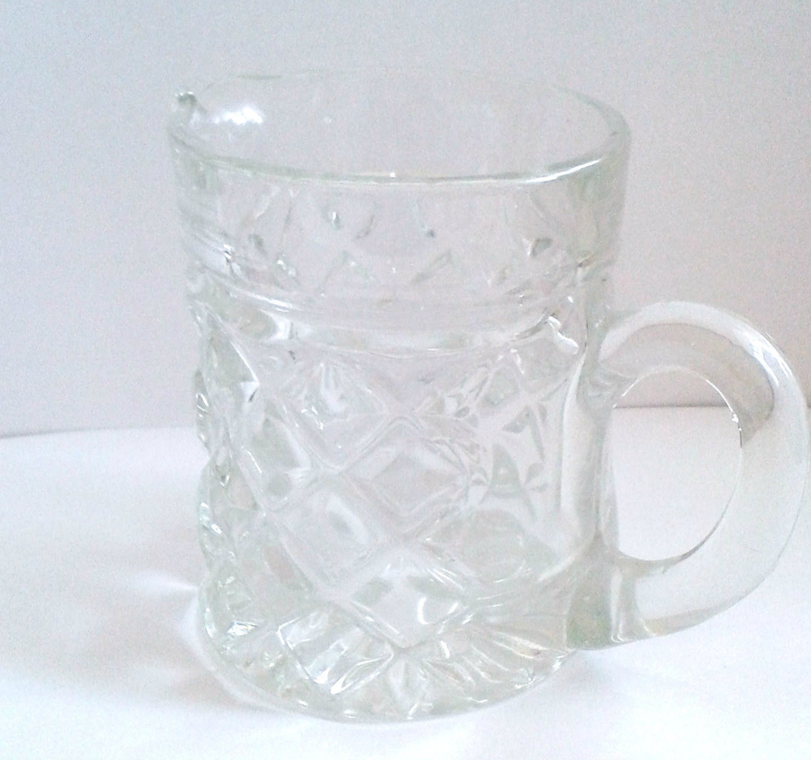 Vintage Lead Crystal Clear Cut Glass Milk/Cream Jug Etsy