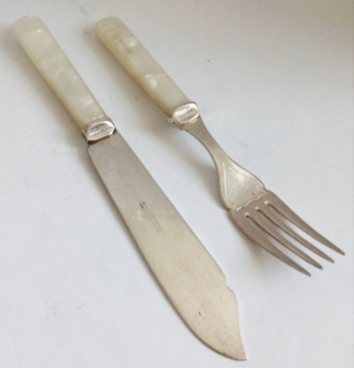 Antique De Montfort Fish Knife and Fork Cutlery Set Mother of Etsy