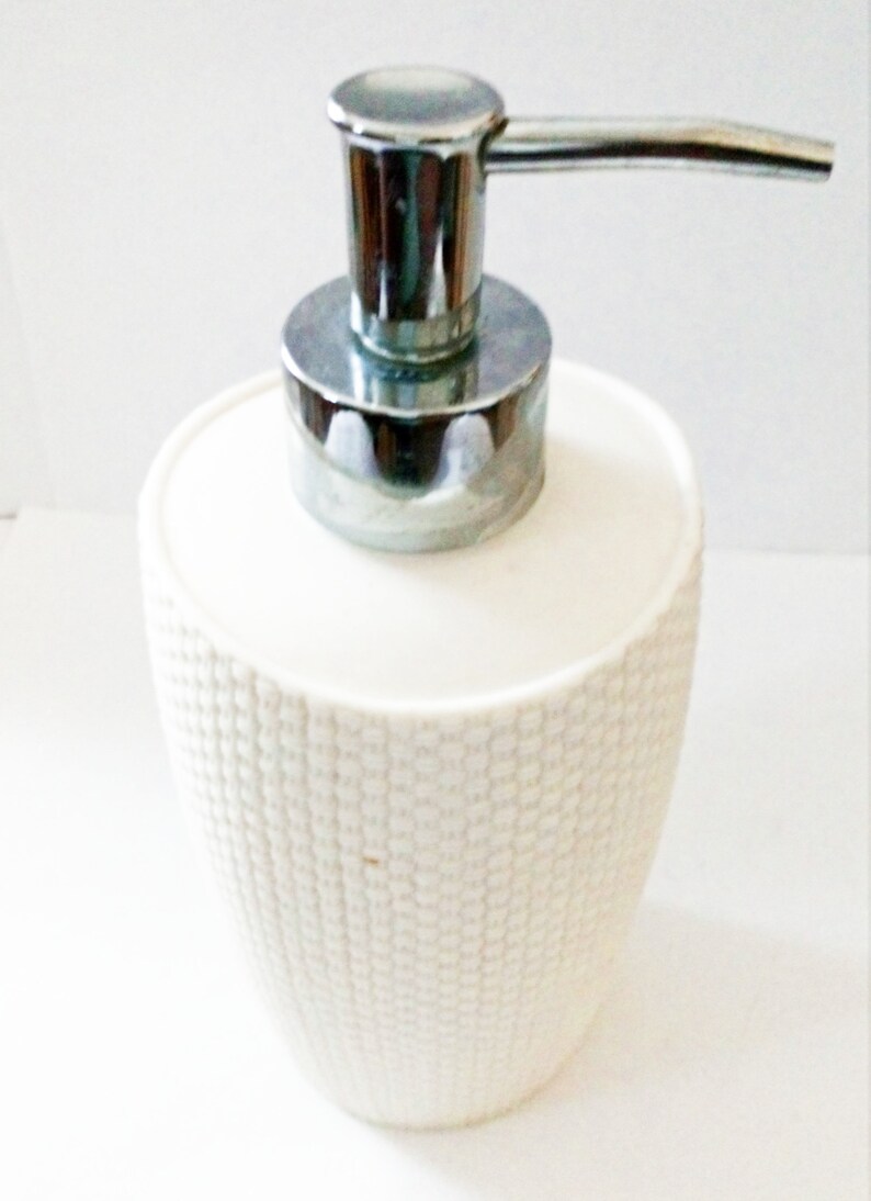 Vintage White Ceramic Soap Dispenser Pump Etsy