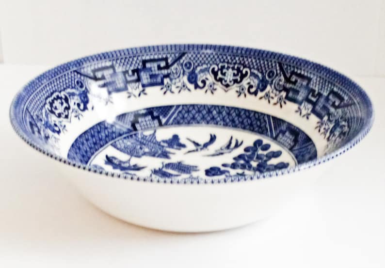 Vintage Churchill Willow Pattern Cereal Bowl Etsy