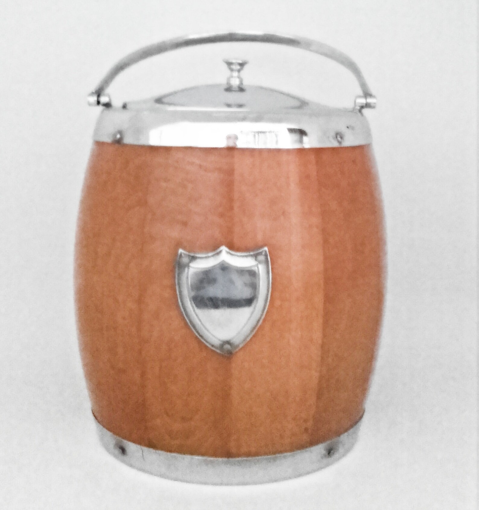 Vintage Wooden Biscuit Barrel Etsy UK