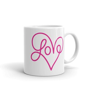 Cute Cursive Love Heart Mug