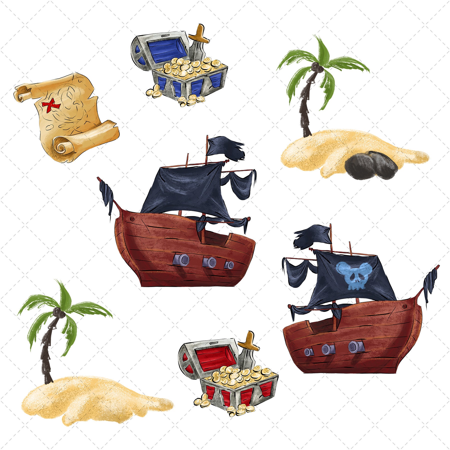 treasure-hunt-clip-art-les-pirates-etsy-france