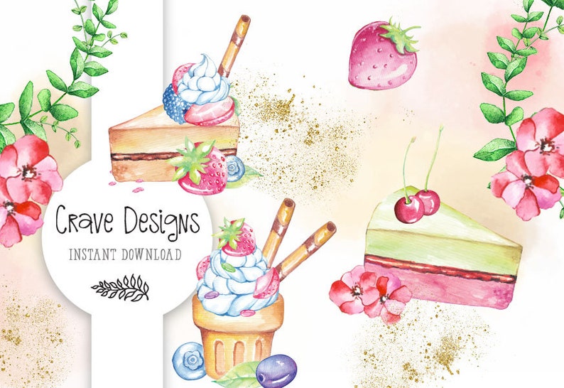 Clipart De Gateau Clipart De Sucreries Clipart De Etsy
